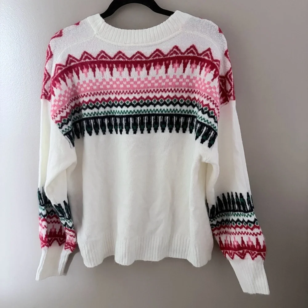 Gap White and Pink Patterned Sweater - Picture 4 of 6